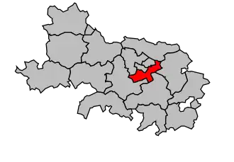 Kanton na mapě arrondissementu Arras