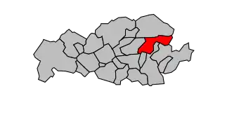 Kanton na mapě arrondissementu Lens