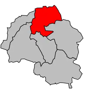 Kanton na mapě arrondissementu Thiers