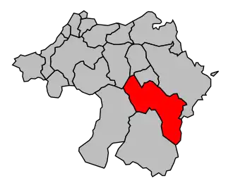Kanton na mapě arrondissementu Bayonne