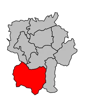 Kanton na mapě arrondissementu Bagnères-de-Bigorre