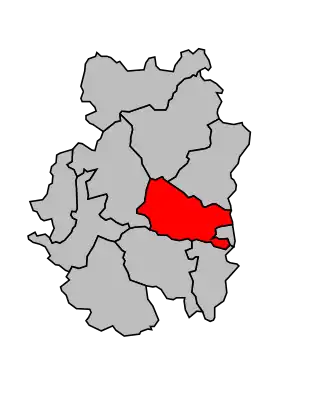 Kanton na mapě arrondissementu Villefranche-sur-Saône