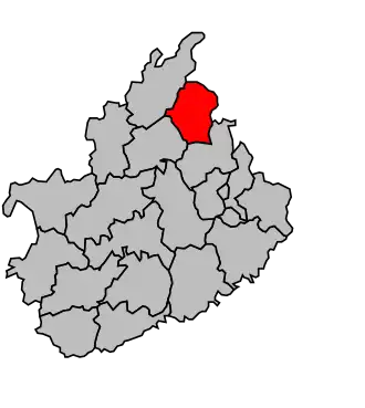 Kanton na mapě arrondissementu Vesoul