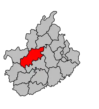 Kanton na mapě arrondissementu Vesoul