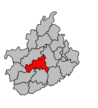 Kanton na mapě arrondissementu Vesoul