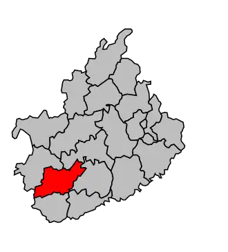 Kanton na mapě arrondissementu Vesoul