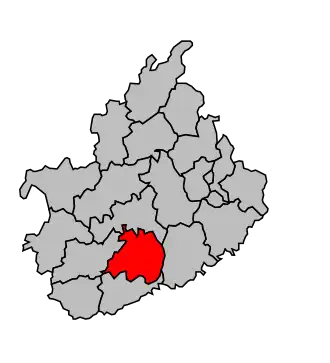 Kanton na mapě arrondissementu Vesoul