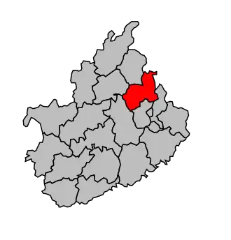 Kanton na mapě arrondissementu Vesoul