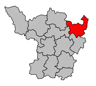 Kanton na mapě arrondissementu Charolles