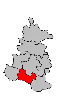 Kanton na mapě arrondissementu Louhans