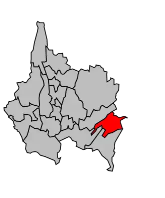 Kanton na mapě arrondissementu Chambéry