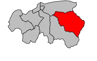 Kanton na mapě arrondissementu Annecy