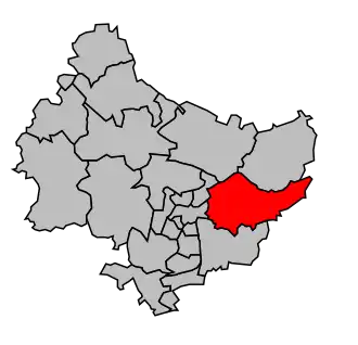 Kanton na mapě arrondissementu Rouen