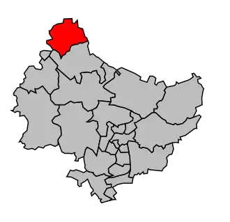 Kanton na mapě arrondissementu Rouen