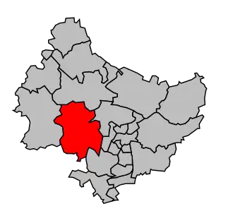 Kanton na mapě arrondissementu Rouen