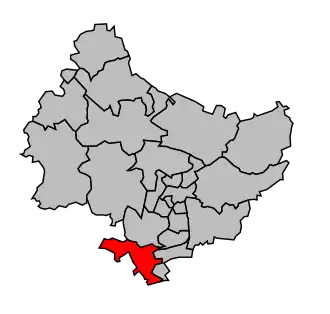 Kanton na mapě arrondissementu Rouen