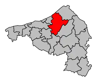 Kanton na mapě arrondissementu Dieppe