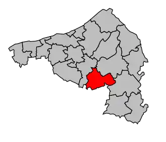 Kanton na mapě arrondissementu Dieppe