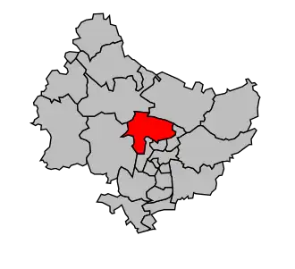 Kanton na mapě arrondissementu Rouen