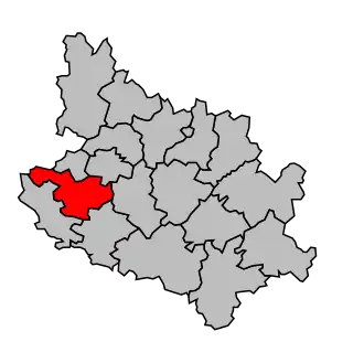 Kanton na mapě arrondissementu Niort