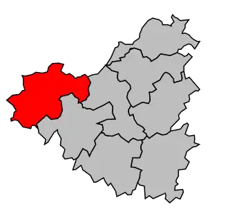 Kanton na mapě arrondissementu Parthenay