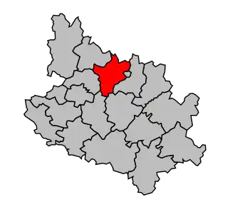 Kanton na mapě arrondissementu Niort