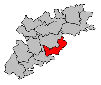 Kanton na mapě arrondissementu Montauban