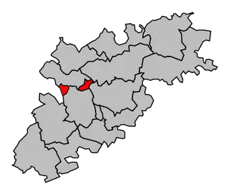Kanton na mapě arrondissementu Montauban