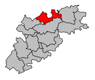 Kanton na mapě arrondissementu Montauban