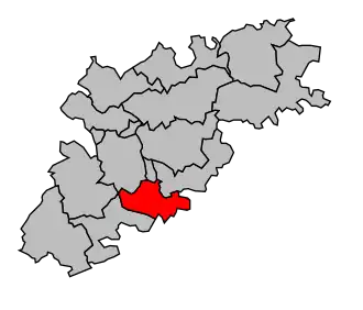 Kanton na mapě arrondissementu Montauban