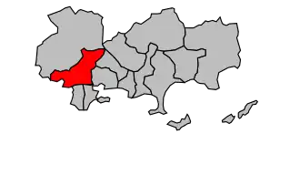 Kanton na mapě arrondissementu Toulon