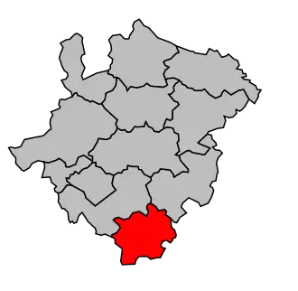 Kanton na mapě arrondissementu La Roche-sur-Yon