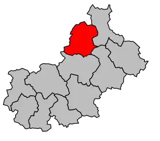 Kanton na mapě arrondissementu Montmorillon