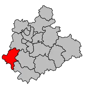 Kanton na mapě arrondissementu Limoges