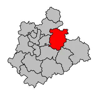 Kanton na mapě arrondissementu Limoges