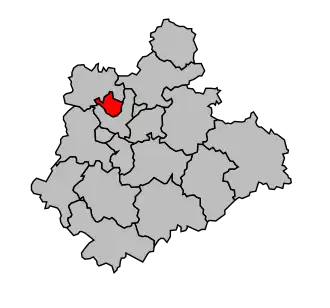 Kanton na mapě arrondissementu Limoges