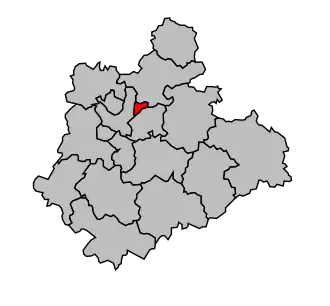 Kanton na mapě arrondissementu Limoges