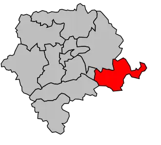 Kanton na mapě arrondissementu Sens