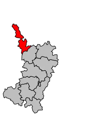 Kanton na mapě arrondissementu Avallon