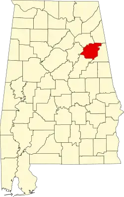 Calhoun County na mapě Alabamy