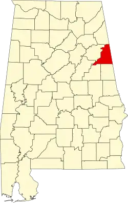 Cleburne County na mapě Alabamy