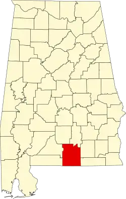 Covington County na mapě Alabamy