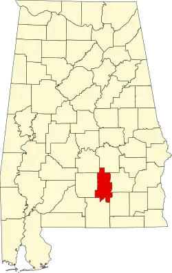 Crenshaw County na mapě Alabamy