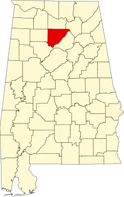 Cullman County na mapě Alabamy