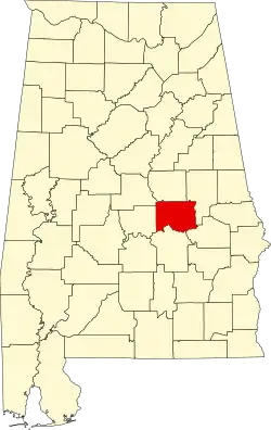 Elmore County na mapě Alabamy