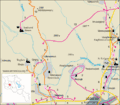 Silniční mapa Amberdu a okolního regionu