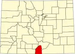 Costilla County na mapě Colorada