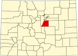 Douglas County na mapě státu Colorado