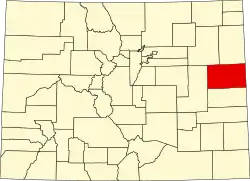 Kit Carson County na mapě Colorada