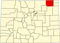 Logan County na mapě Colorada